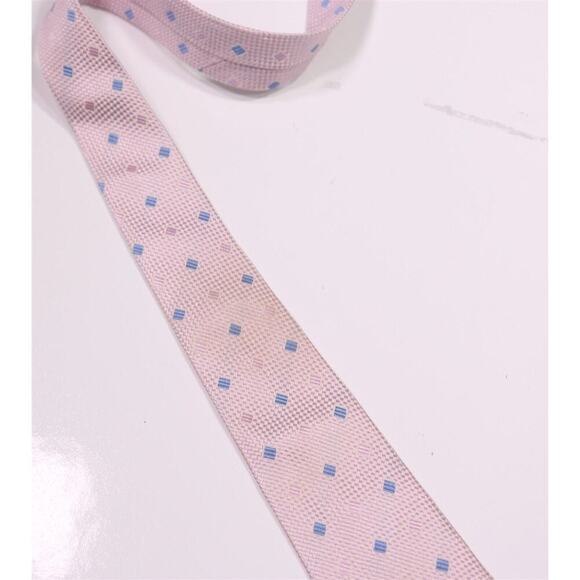 Drake's London Pink Woven Knit Silk Handmade England Necktie Tie - Picture 8 of 8